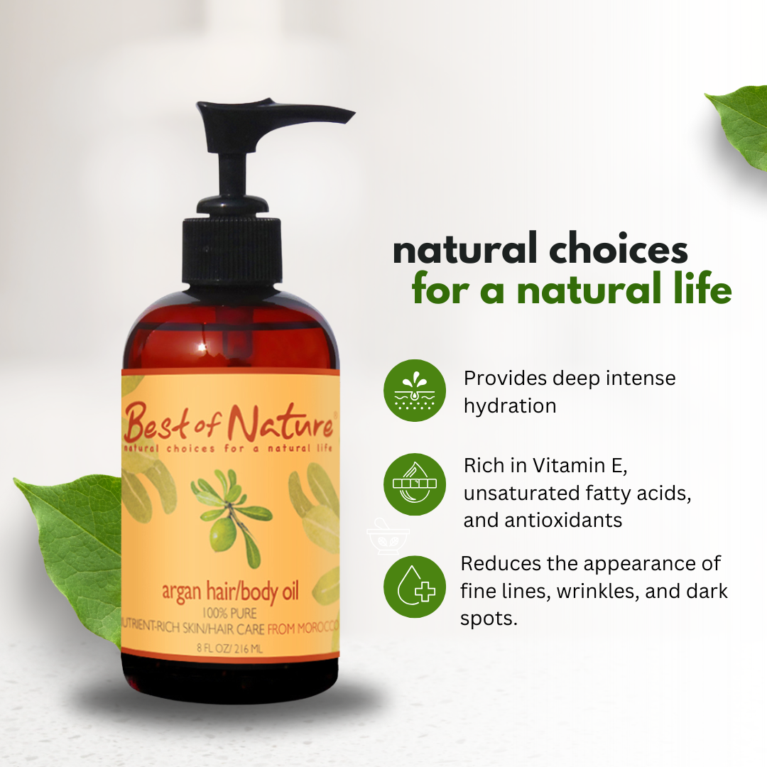 Organic Argan Massage & Body Oil (Moroccan) - 100% Pure