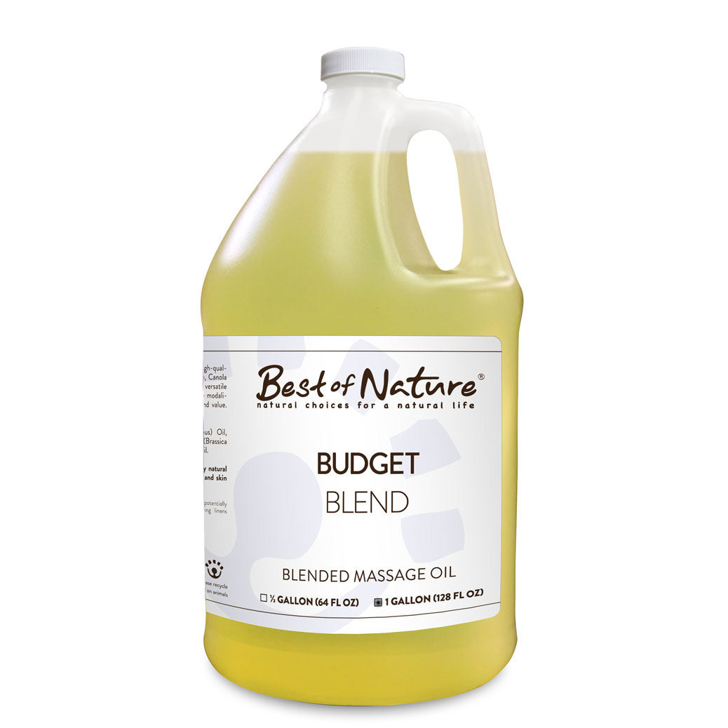 Budget Blend Massage and Body Oil gallon jug