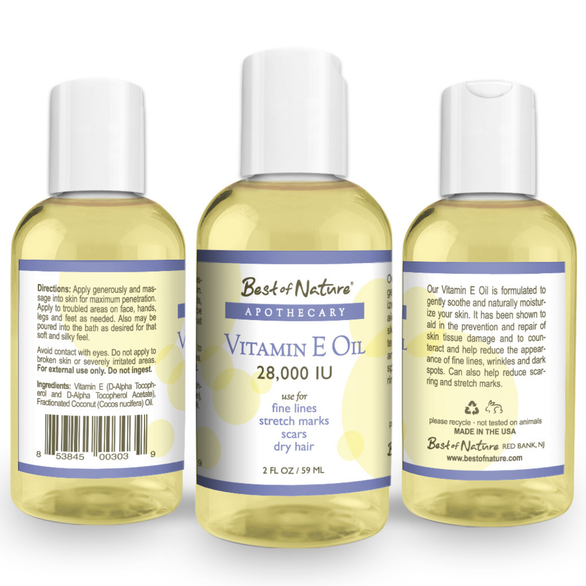 Three bottles of Best of Nature Vitamin E Oil. Heal your skin!