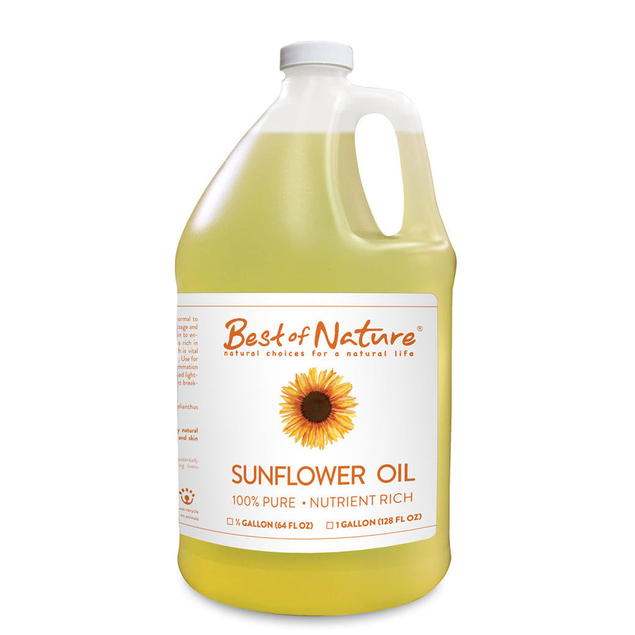 Pure Sunflower Massage and Body Oil half gallon jug and gallon jug
