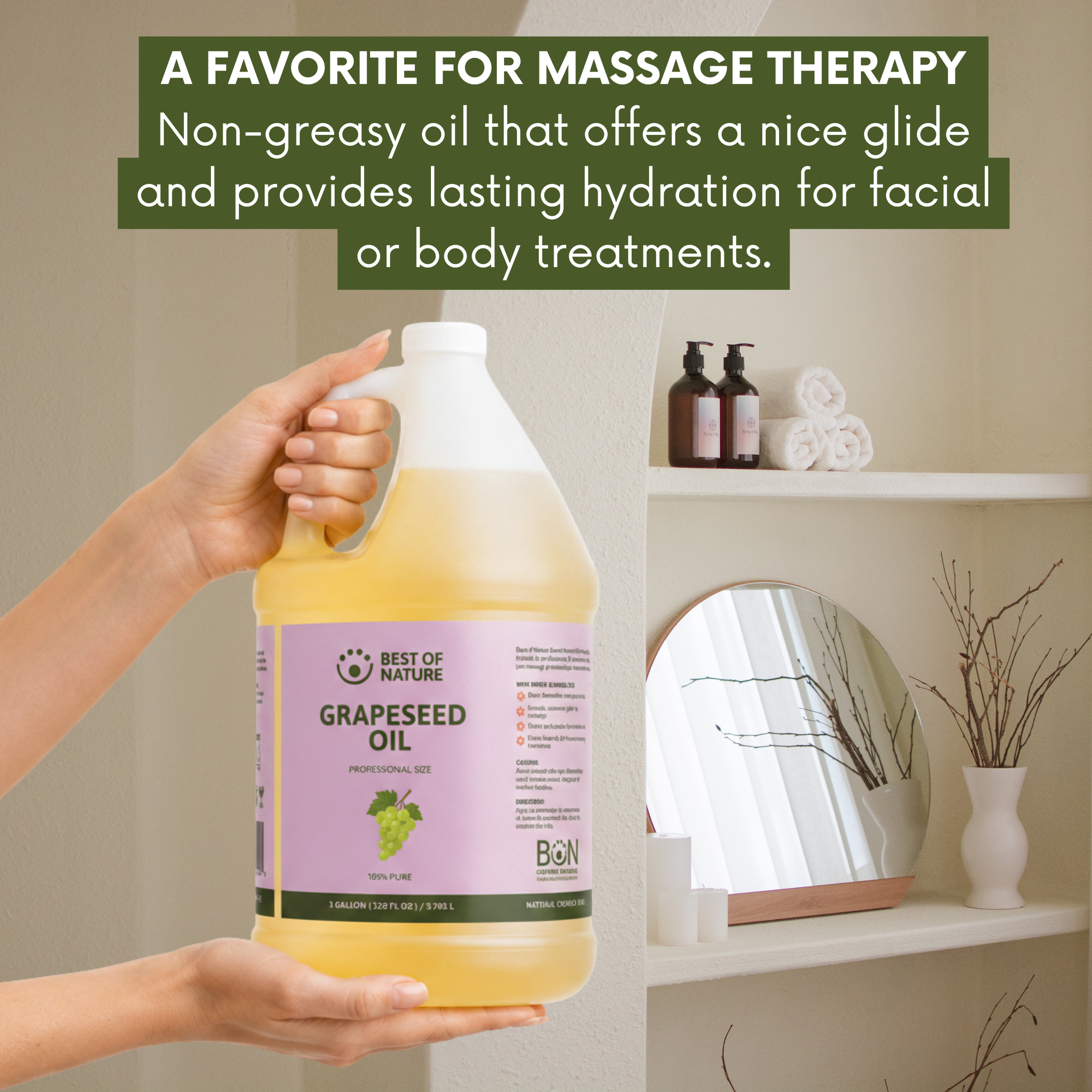 Grapeseed Massage & Body Oil - 100% Pure  Best of Nature
