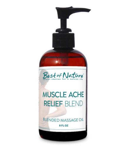 Muscle Ache Relief Blend Massage and Body Oil 8 ounce pump bottle