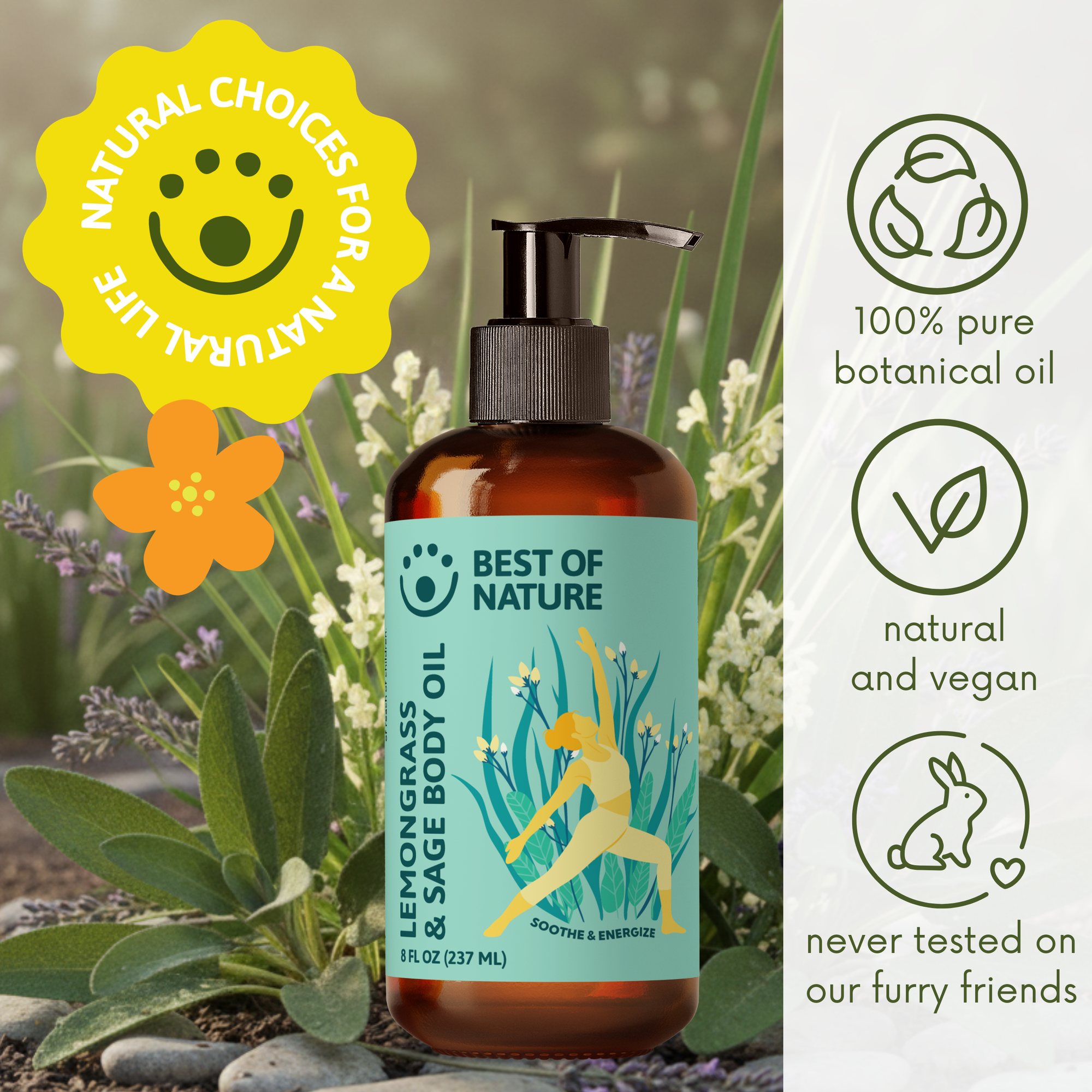 Lemongrass and Sage Aromatherapy Massage &amp; Body Oil