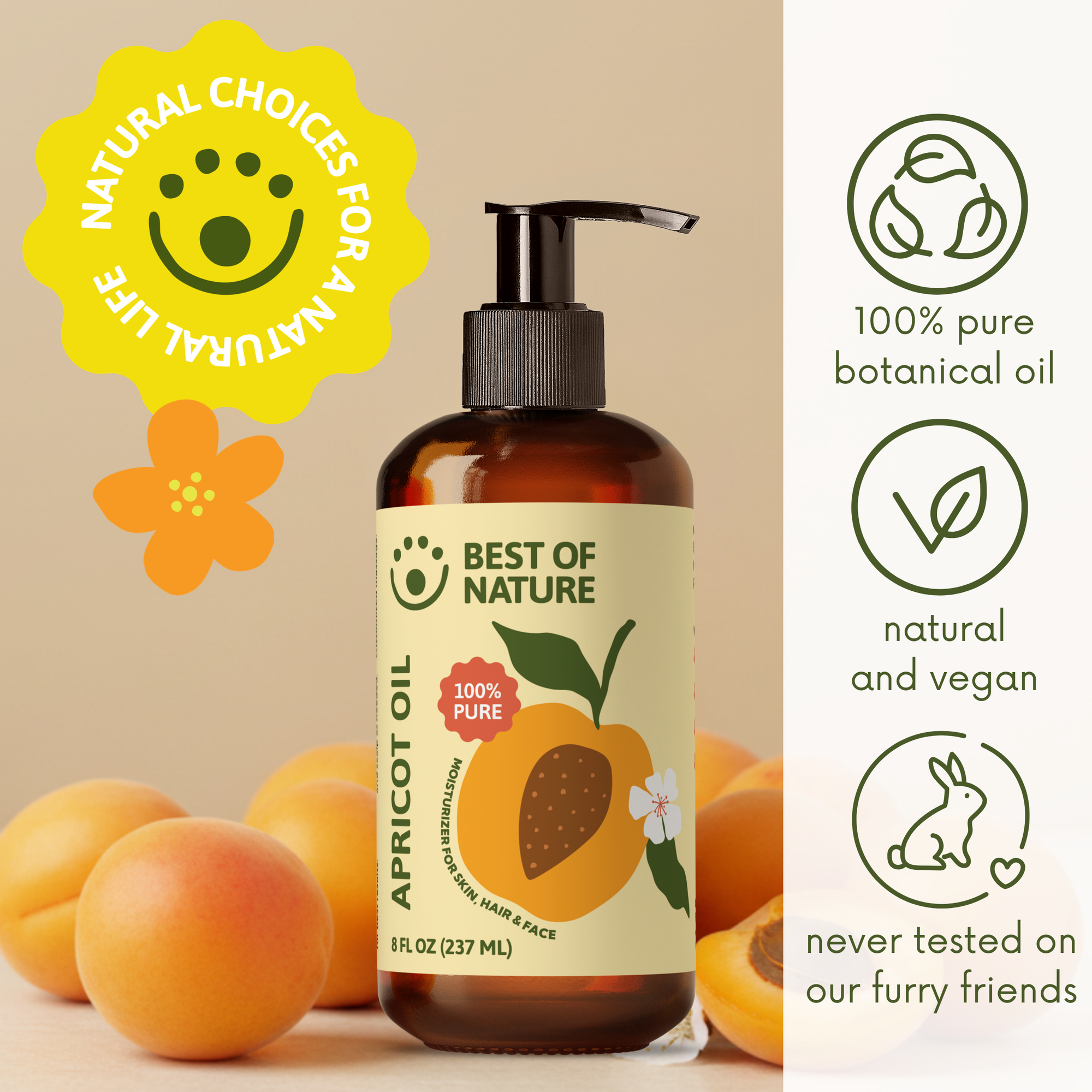 Apricot Kernel Massage &amp; Body Oil - 100% Pure