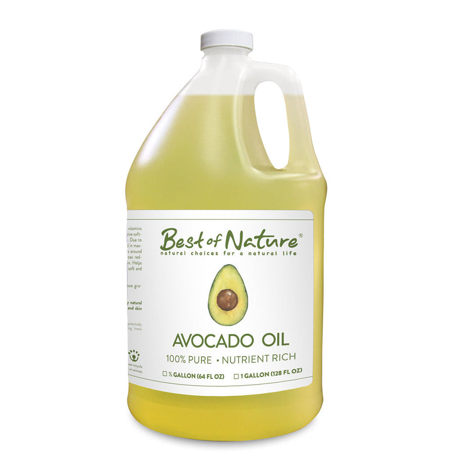 Avocado Massage and Body Oil half gallon and gallon jug