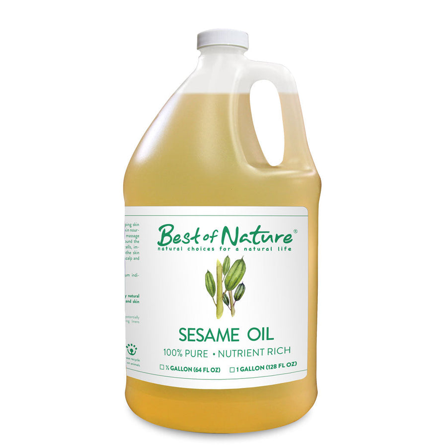 Pure Sesame Massage and Body Oil half gallon jug and gallon jug