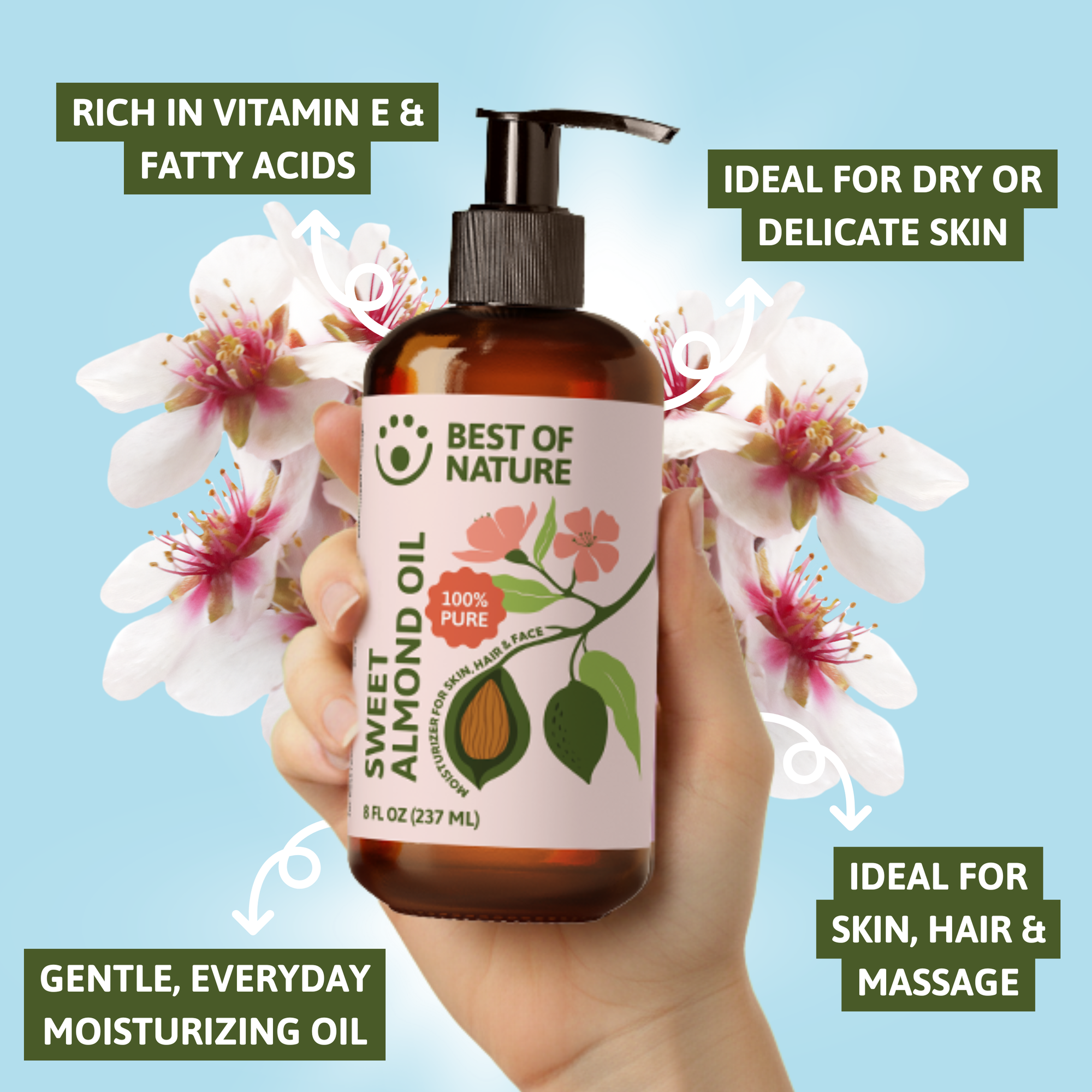 Almond Massage &amp; Body Oil - 100% Pure