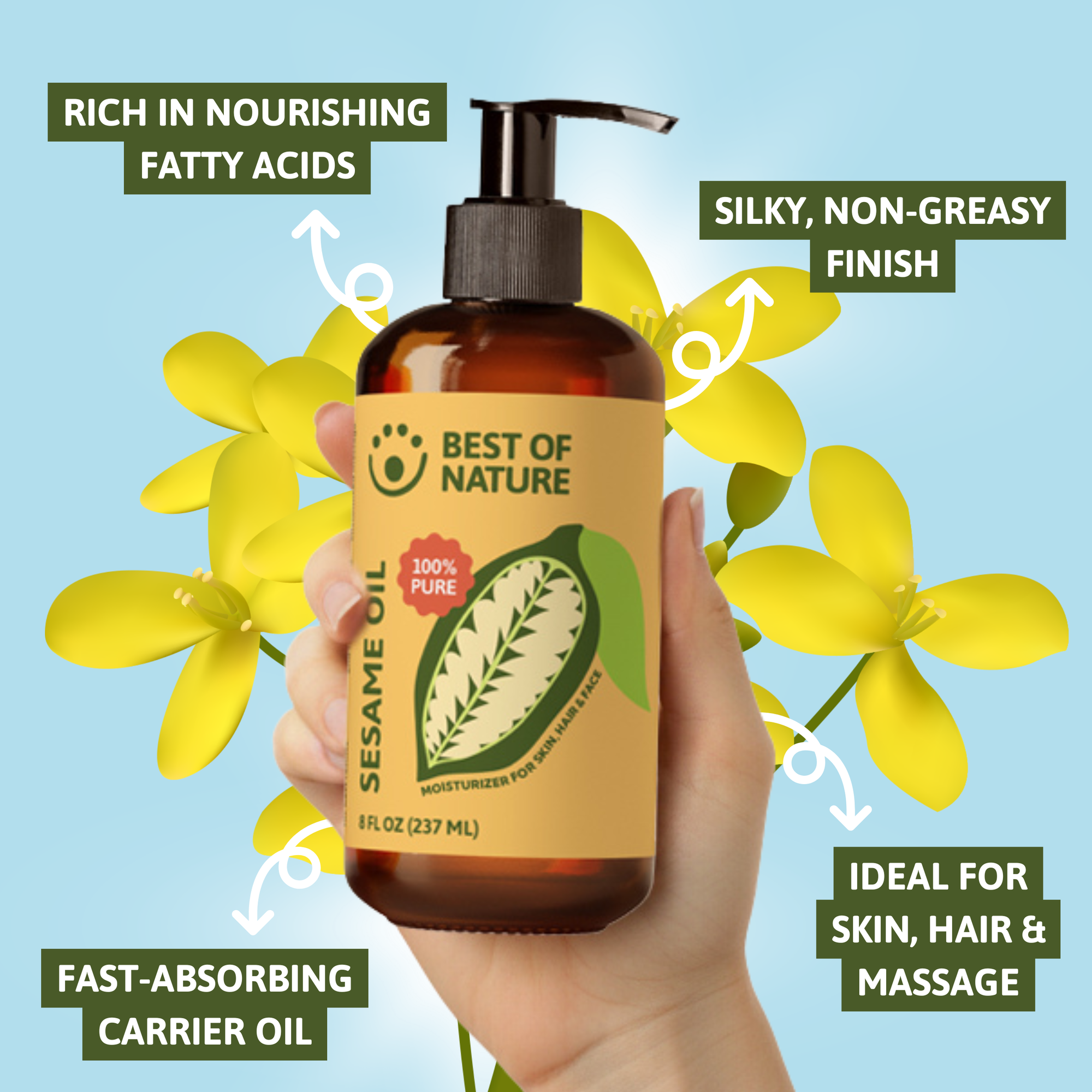 Sesame Massage &amp; Body Oil - 100% Pure