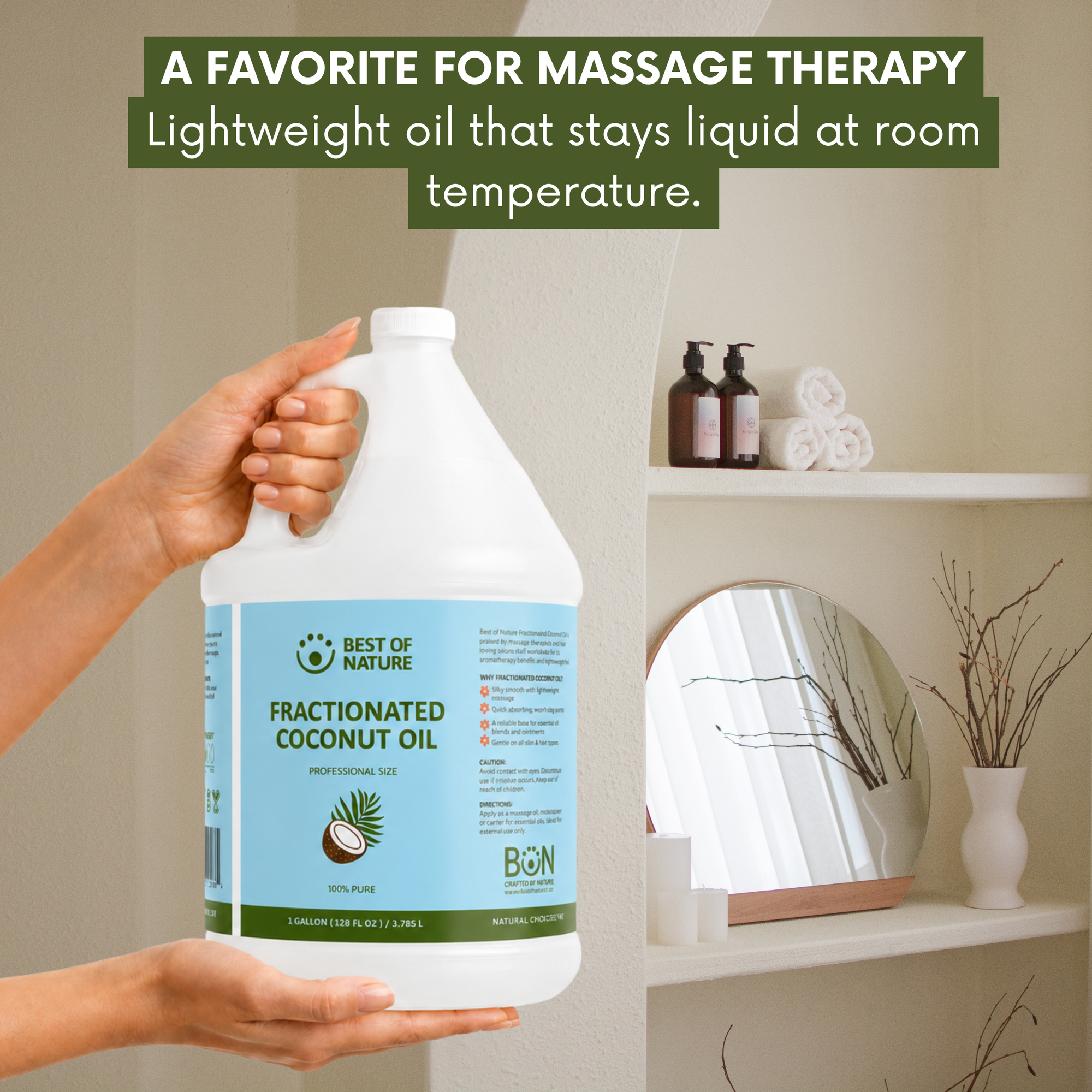 Fractionated Coconut Massage &amp; Body Oil - 100% Pure