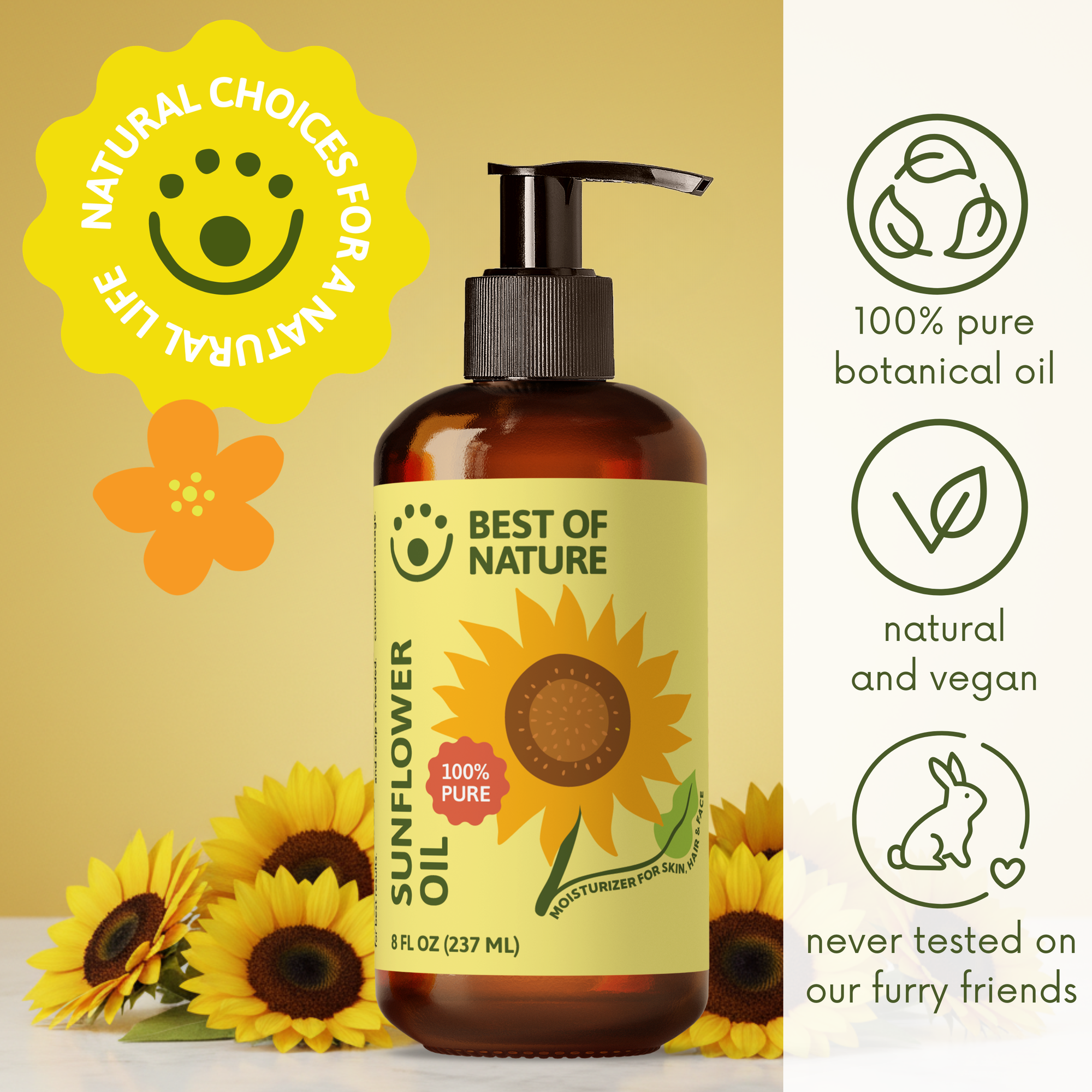 Sunflower Massage &amp; Body Oil - 100% Pure