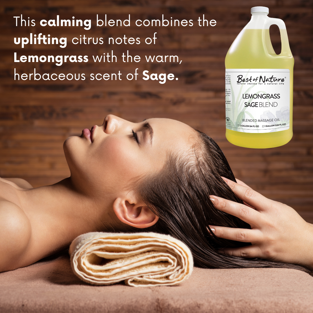 Lemongrass &amp; Sage Aromatherapy Massage &amp; Body Oil