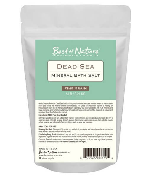 Dead Sea Mineral Bath Salt Fine Grain 5 lb bag