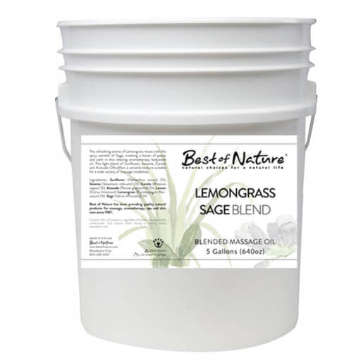 Lemongrass Sage Blend Massage and Body Oil 5 gallon pail