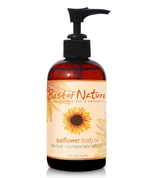 Pure Sunflower Massage and Body Oil 8 ounce pump bottle
