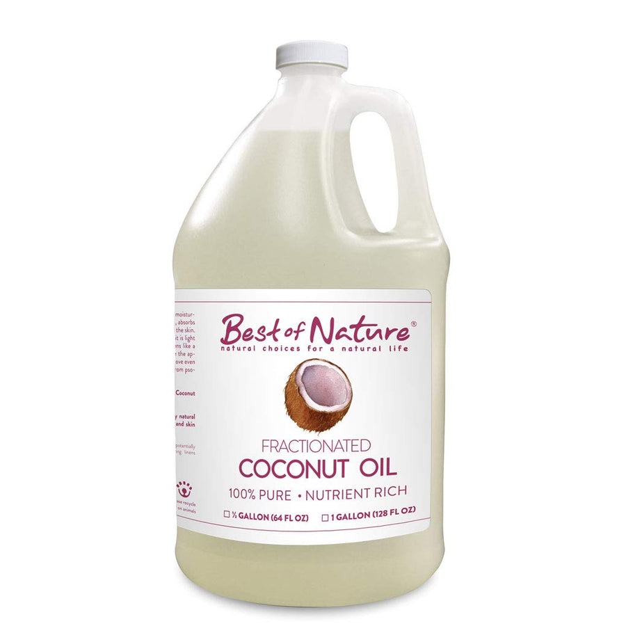 Pure Fractionated Liquid Coconut MCT Massage and Body Oil, half gallon jug and gallon jug