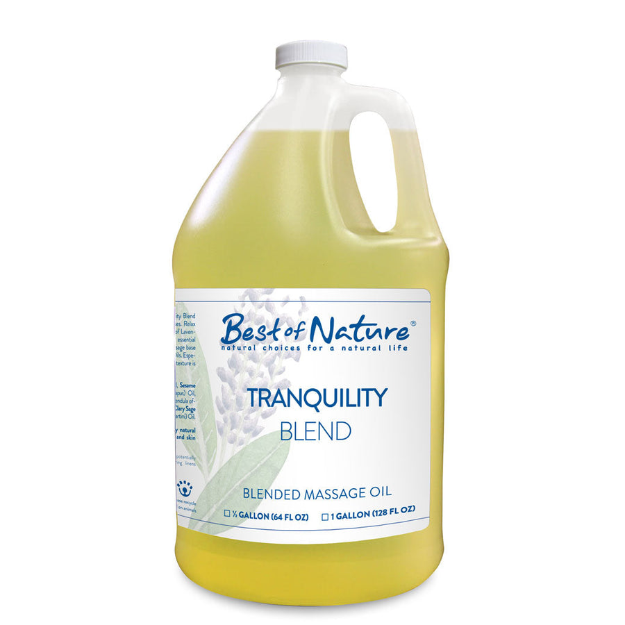 Tranquility Blend Massage and Body Oil half gallon jug and gallon jug