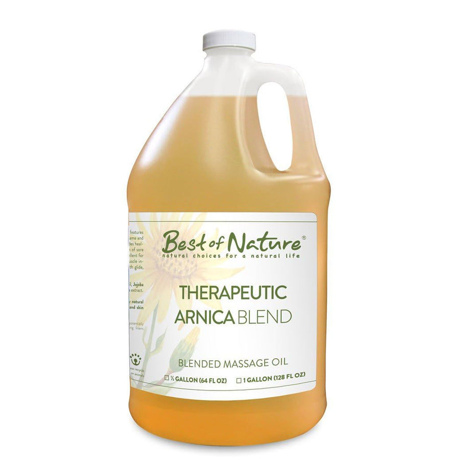 Therapeutic Arnica Blend Massage and Body Oil half gallon and gallon jug